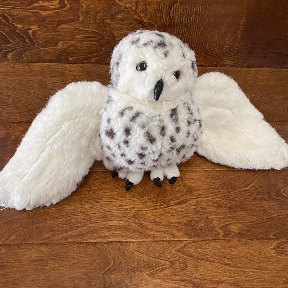FOLKMANIS Snowy Owl Hand Puppet - Rotating Head and Movable Wings 12"